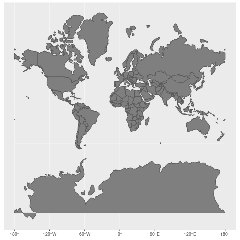The Mercator projection vs the true size of each country