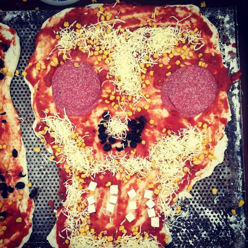 Volunteered for a shift at the free-pizza tent. My Argentinian mate came up with some designs.