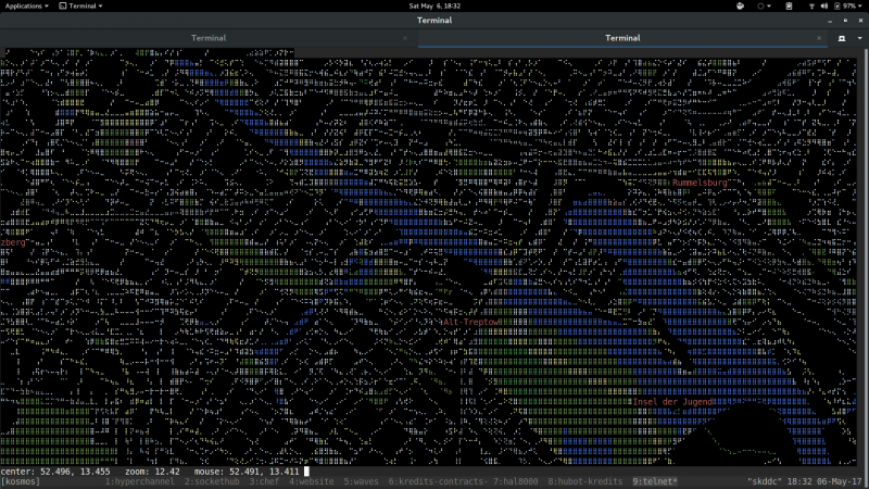 telnet mapscii.me